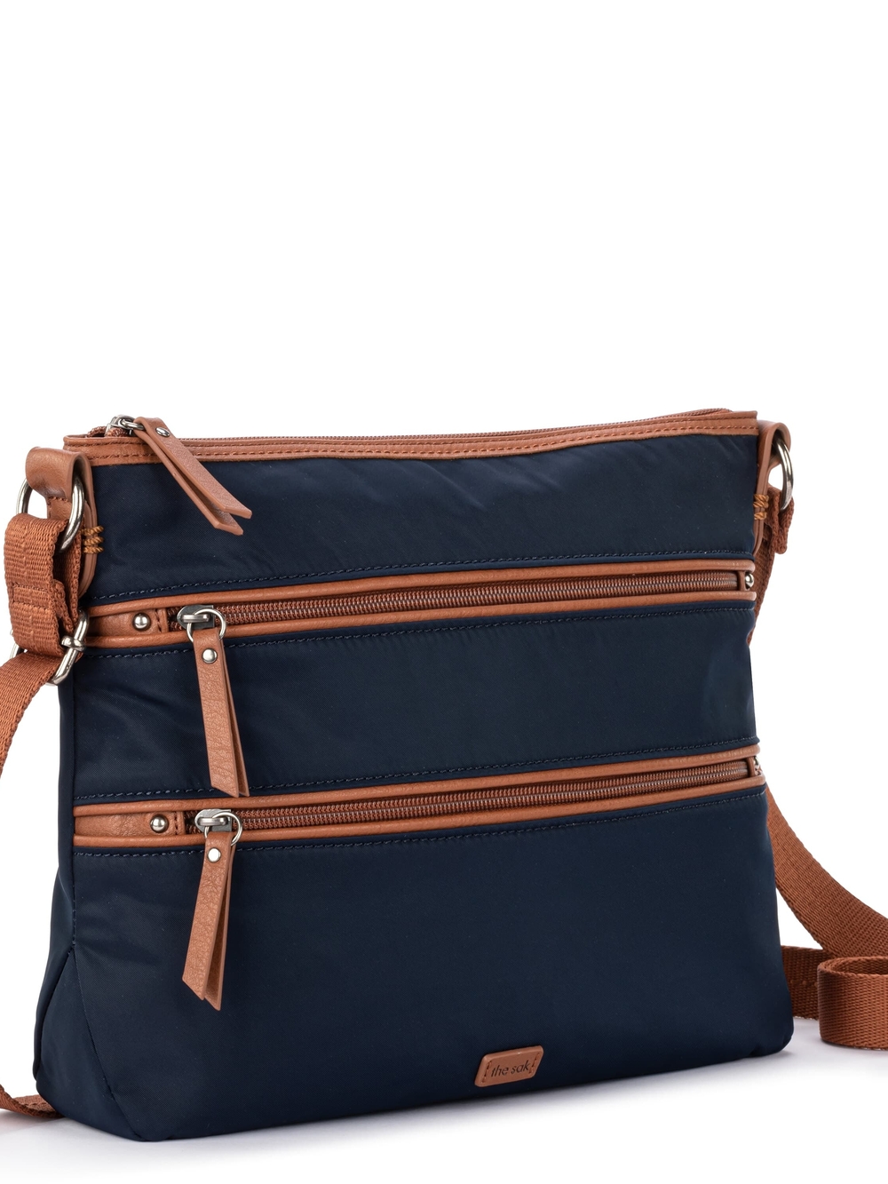 The Sak Esperato Nylon Navy and Brown Crossbody Bag